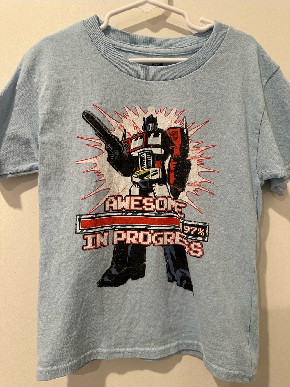Hasbro Light Blue Transformers 'Awesome In Progress' Graphic Tee